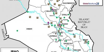 Kartta Irakin lentoasemat